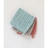 8" Square Cotton Crocheted Pot Holder, 3 Color Options