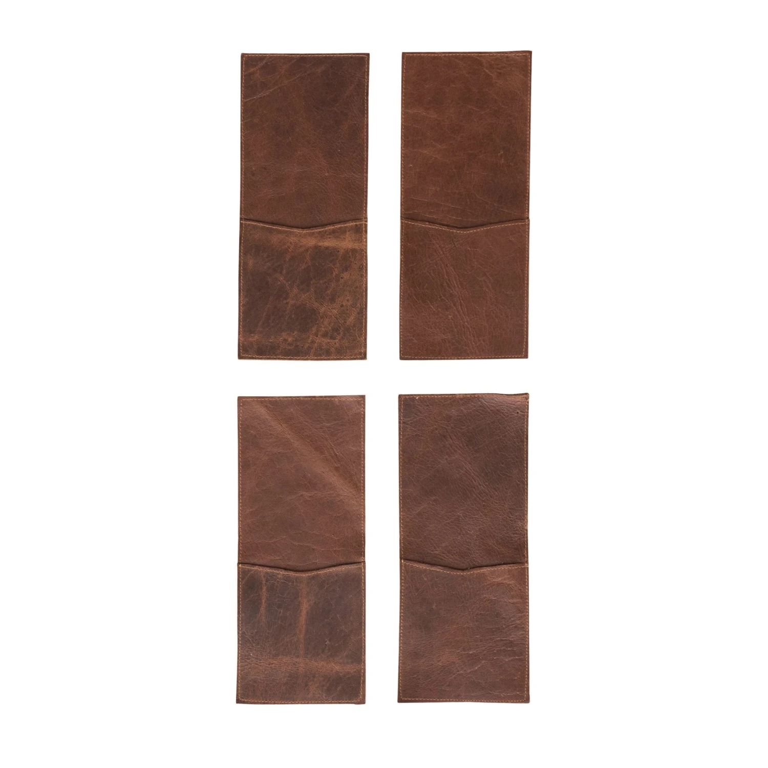 Leather Cutlery Sleeves, Brown, Set Of 4 - Image 4