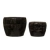 Embossed Terra-cotta Planter, Crackle Finish, Distressed Black, 2 Size Options