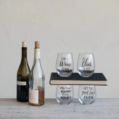 Happy Hour Saying Drinking Glass, 4 Style Options