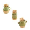 Mini Terracotta Pot Toothpick Holder, 3 Style Options By Mud Pie