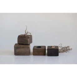 Found Wood Tealight Holder, Each One Will Vary In Size & Style