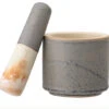 Stoneware Mortar & Pestle Set, Reactive Glaze, Matte Grey