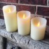 Flameless Candle, Cream, 3" Diameter, 4 Options
