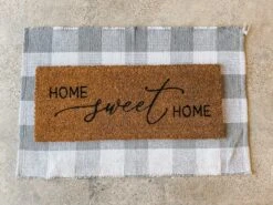 Gray Buffalo Plaid Check Base Door Mat