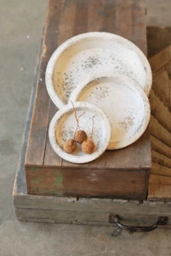 Metal Cream Footed Tray, 3 Size Options