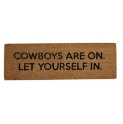 “Cowboys Are On” Coir Door Mat