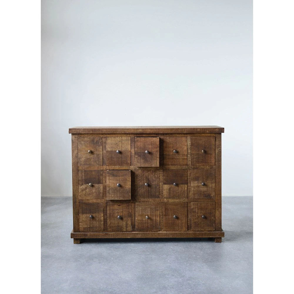 Mango Wood Cabinet With 15 Drawers (Special Order Available - Pick Up Only)