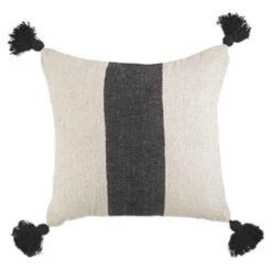 One Stripe Black Ponchaa Pillow By Mud Pie