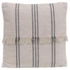 Woven Cotton Striped Pillow With Fringe