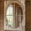 Weathered Oval Dormer Mirror By Porch View Home (Pick Up Only)