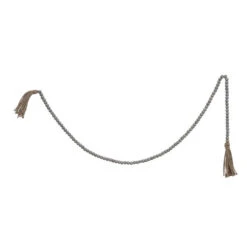 Jute & Wood Bead Garland With Tassels, Grey, 72β