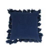 18" Square Cotton Pillow W/ Tassels, Navy