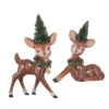 Vintage Look Reindeer With Bottle Brush Tree, 12”, 2 Size / Style Options (Pick Up Only)