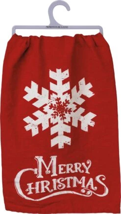 “Merry Christmas” Nordic Snowflake Kitchen Dish Towel