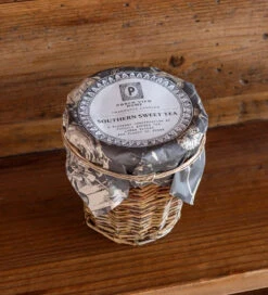 French Willow Wrapped Glass Candle, Southern Sweet Tea Scent By Porch View Home