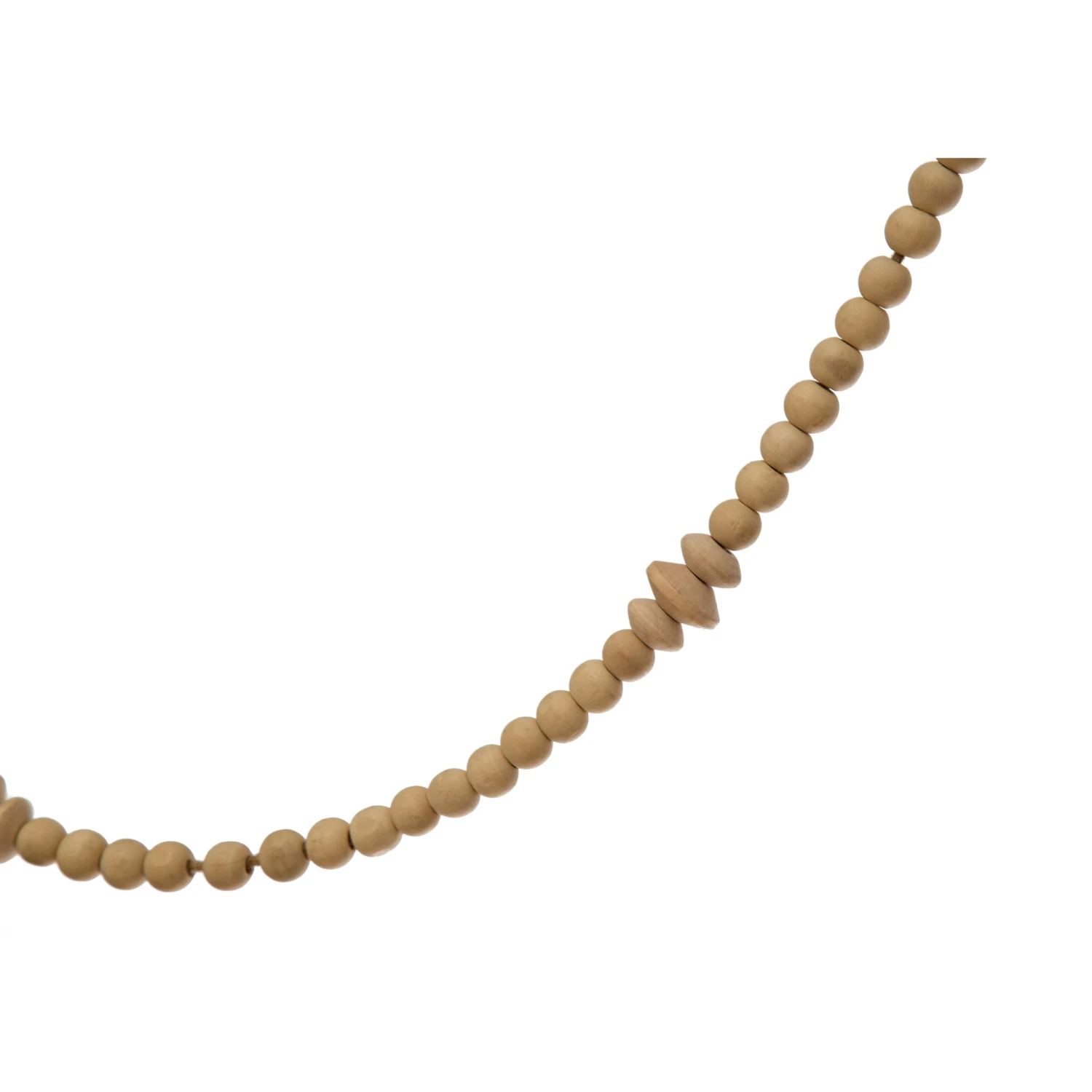 72"L Paulownia Wood Bead Garland With Jute Tassels - Image 3